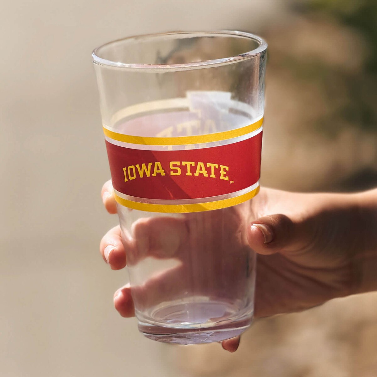 I-State Cardinal and Gold Stripe Pint Glass 16-ounce
